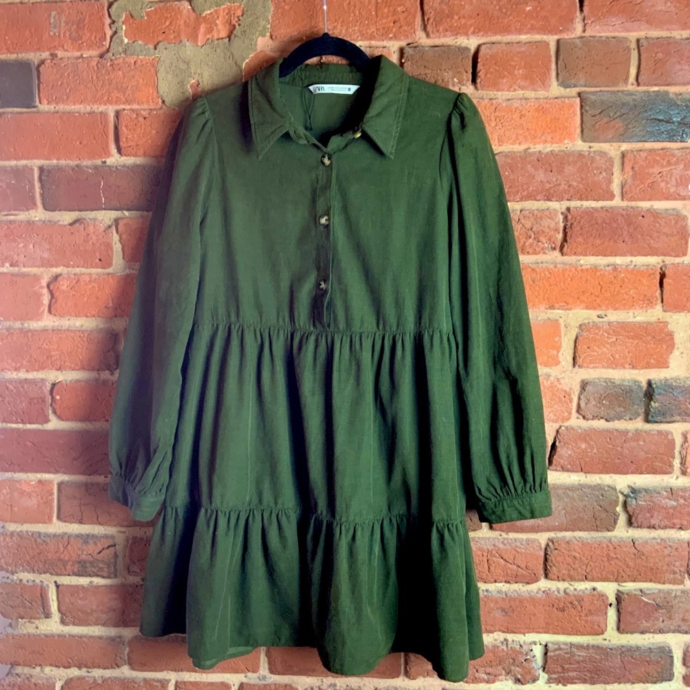 Zara Corduroy Button Up Dress or Shirt